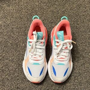 Puma Kids' White and Blue Sneakers